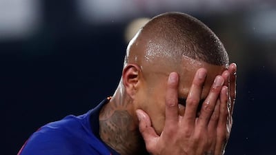 Barcelona's Kevin-Prince Boateng reacts. AP Photo