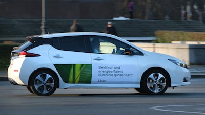 An Uber car on the streets of Berlin, Germany. The ride-hailing service is appealing against a fine from a Dutch regulator for alleged breach of data protection rules in Europe. Getty Images