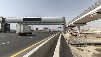 The new Salik gate under construction in July. Antonie Robertson / The National
