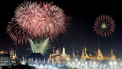 Fireworks explode during the New Year celebrations in Bangkok, Thailand. Reuters