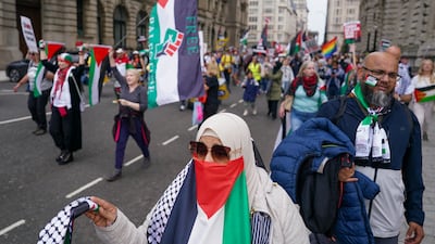 Palestine Solidarity Campaign demonstration at the Labour Party conference. Getty Images