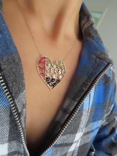 National Day coloured stones necklace from Sauce Rocks