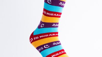 The Happy Eid aka Justin Trudeau sock: “This colourful sock has the symbolic moon and star motifs as well as “Happy Eid” and “Eid Mubarak” text. Our mindset behind this design was to celebrate Islamic faith with our non-Muslim friends and neighbours – and Prime Minister Trudeau did just that.”