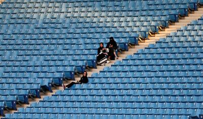 Saudi women take their seats at the King Fahd stadium. Faisal Al Nasser / Reuters