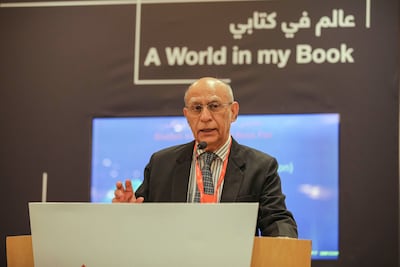 Ashok Soota discusses start-ups with students at the Sharjah International Book Fair. Photo: Sharjah International Book Fair