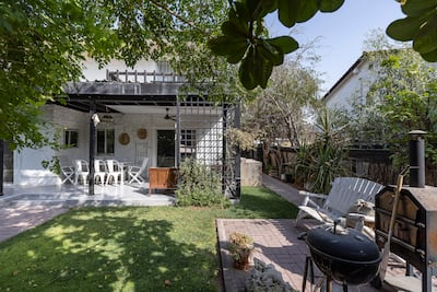 The back garden at Ana Seixas's home in Dubai. Antonie Robertson/The National
