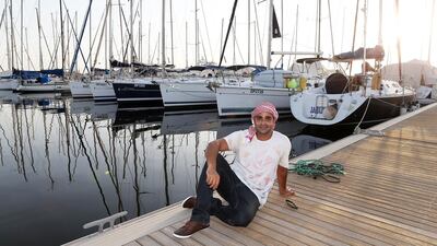 Fajer Abu Zayed at the Dubai Offshore Sailing Club. Pawan Singh / The National