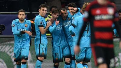 Lionel Messi, centre, and Barcelona will be racking up the frequent flyer miles to Tokyo for the Club World Cup then head back to Spain for Primera Liga play. Patrik Stollarz / AFP