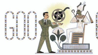 Shadi Abdel Salam's 83rd birthday commemoration Google Doodle.
