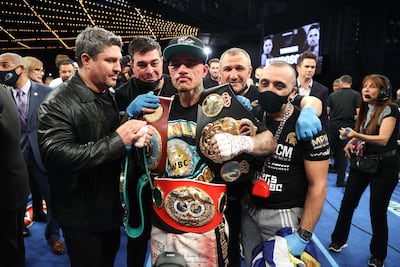 George Kambosos after his split decision win against Teofimo Lopez. AFP