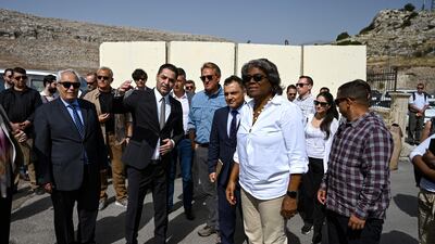 US ambassadors to the UN and Turkey, Linda Thomas-Greenfield and Jeff Flake visit the only point of passage allowed for UN relief supplies to reach Idlib. AFP