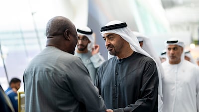 Sheikh Mohamed and Mr Mahama meet on the sidelines of the Make it in the Emirates event
