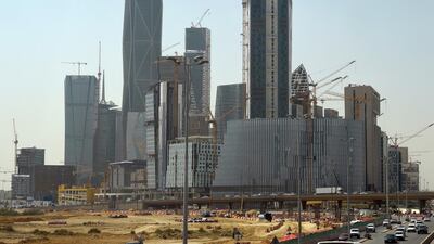 The King Abdullah Financial District in Riyadh. Saudi Arabia’s construction projects have been held up while the kingdom’s project management offices are being created. Fayez Nureldine / AFP