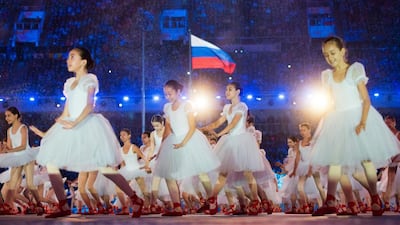 Dancers perform during the opening ceremony of the Sochi 2014 Winter Paralympic Games at Fisht Olympic Stadium in Sochi, Russia on Friday. Julian Stratenschulte / EPA / March 7, 2014
