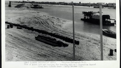 The work also involved dredging to allow large boats to enter. Photo: Arabian Gulf Digital Archive