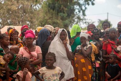Displaced women fleeing attacks by armed insurgents in Cabo Delgado, northern Mozambique. AFP.