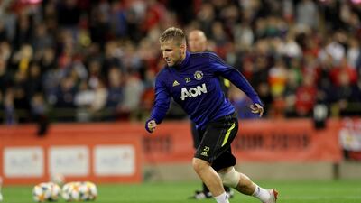 Luke Shaw of Manchester United dribbles with the ball. EPA