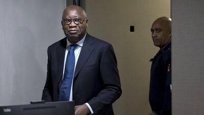 Former Ivory Coast president Laurent Gbagbo arrives for the start of his trial at the International Criminal Court in The Hague, Netherlands. Peter Dejong / Reuters
