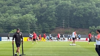 Iraq take part in an open training session ahead of the 2026 World Cup in White Sulphur Springs, Virginia. Kyle Fitzgerald / The National