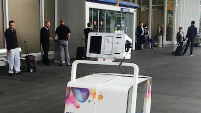 Leo the baggage butler by Sita on trial at Geneva airport. Courtesy Sita