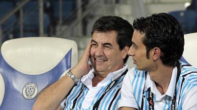 Jorge Da Silv, left, the Baniyas coach. Jeffrey E Biteng / The National