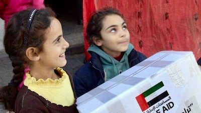 Emirates Red Crescent has distributed thousands of food parcels to people in eastern Rafah Governorate as part of Operation Gallant Knight 3. Photo: Wam