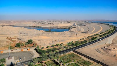 A general view of Egypt's High Dam in Aswan, some 920km south of the capital Cairo. Half a century since the ground-breaking dam was inaugurated to fanfare, harnessing the Nile for hydropower and irrigation, the giant barrier is still criticised for its human and environmental toll. AFP