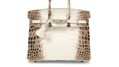 A matte white Himalaya Birkin by Hermes. Courtesy Christie's