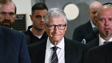 Microsoft co-founder Bill Gates, centre, arrives for a closed-door interview with the US House Oversight Committee in Washington over his association with the late sex offender Jeffrey Epstein. AFP