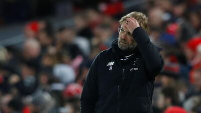 Liverpool manager Jurgen Klopp watches on during his side's defeat in the FA Cup fourth round to West Bromwich Albion. Phil Noble / Reuters