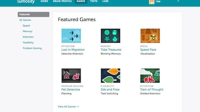 Screen grab of Lumosity, a brain-training app created by Kunal Sarkar.