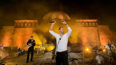 Coldplay perform during a concert at the Citadel.