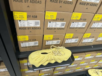 Yeezy trainers at 50 per cent off at the adidas outlet store in Dubai, as seen by Steven Smith. Photo @notudon/instagram