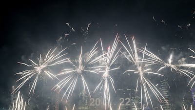 Fireworks display on Al Maryah Island, Abu Dhabi. Khushnum Bhandari / The National