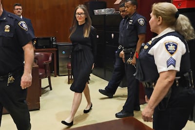 Anna Sorokin arrives for sentencing at New York State Supreme Court on May 9, 2019. AP