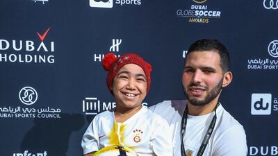 The red carpet was an eventful place during the Global Soccer Awards at the Madinat Jumeirah in Dubai on Thursday. Victor Besa / The National