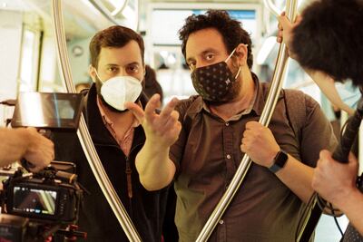 'Full Memory' director Adolf El Assal, right, on set in Luxembourg with the main star and co-writer Mazen Haj Kassem. Photo: Adolf El Assaal