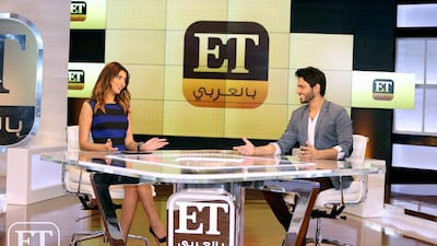 A clip from the entertainment show ET Bil Arabi with Mariam, left, and Badr. Courtesy twofour54