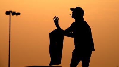 Adam Marrow, caddie of Belgium's Thomas Pieters, catches a ball on the 11th hole. Pieters carded an opening round 65. Getty
