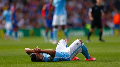 Sergio Aguero of Manchester City was down but he says he will not be out for long, if at all. Julian Finney / Getty Images