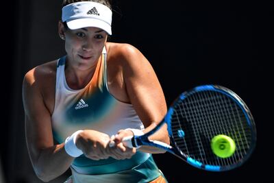 Garbine Muguruza hits a return against Clara Burel. AFP