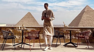 Khufu's, overlooking Giza's Pyramids, offers Egyptian cuisine with a modern twist. Khufu's / Instagram