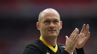 Norwich City manager Alex Neil celebrates at full time after gaining promotion to the Premier League on Monday. Tony O'Brien / Action Images / Reuters / May 25, 2015