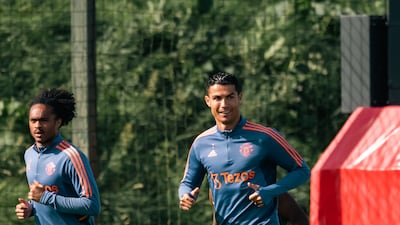 Cristiano Ronaldo works out with the transfer deadline looming.