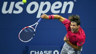 Dominic Thiem serves the ball to Marin Cilic during the third round of the US Open. Reuters