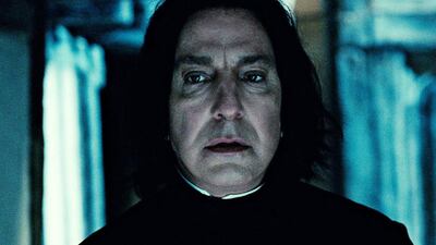 Alan Rickman portrays Professor Severus Snape. AP