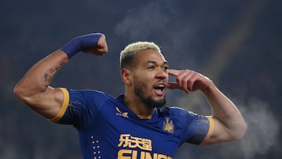 Joelinton celebrates after scoring. Getty