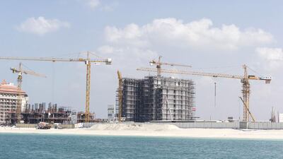 Construction of the Azizi hotel property on Palm Jumeirah. Antonie Robertson / The National