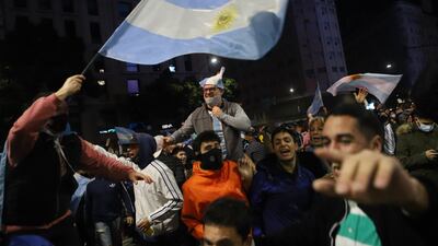 Fans celebrate in Buenos Aires after Argentina won the Copa America with a 1-0 victory over arch rivals Brazil.