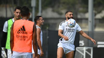 Real Madrid's French forward Karim Benzema controls the ball. AFP